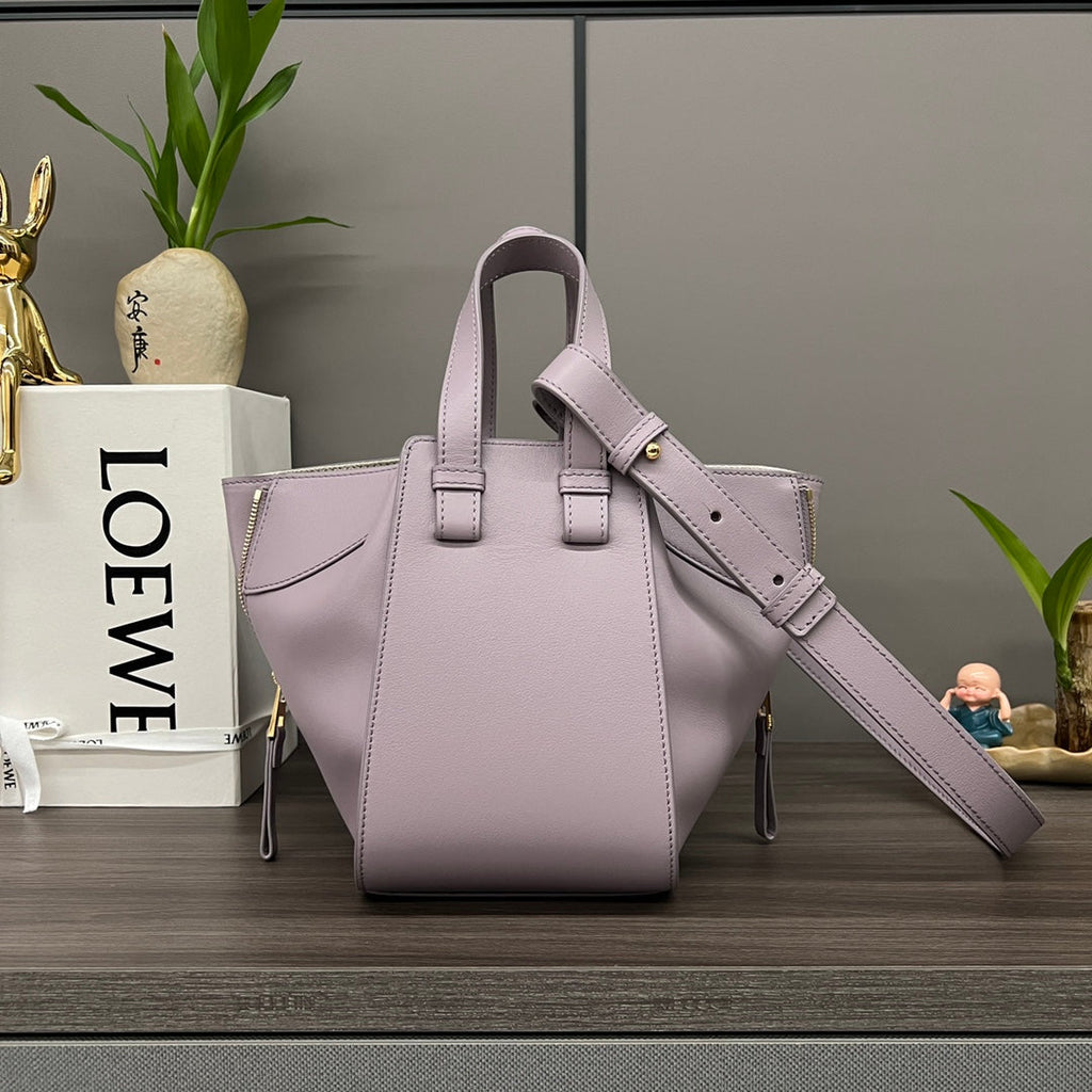 LOEWE LOE MINI 20 HAMMOCK BAG IN DUSTY PINK CALFSKIN