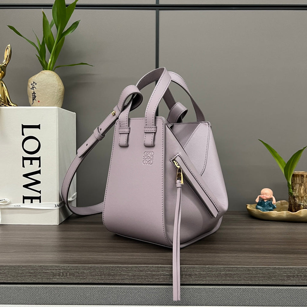 LOEWE LOE MINI 20 HAMMOCK BAG IN DUSTY PINK CALFSKIN