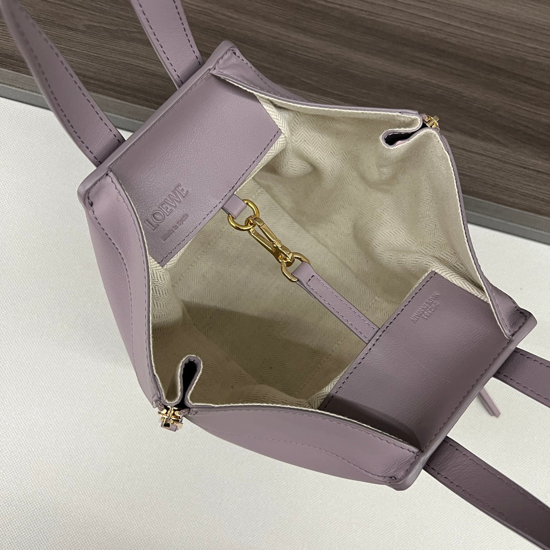 LOEWE LOE MINI 20 HAMMOCK BAG IN DUSTY PINK CALFSKIN