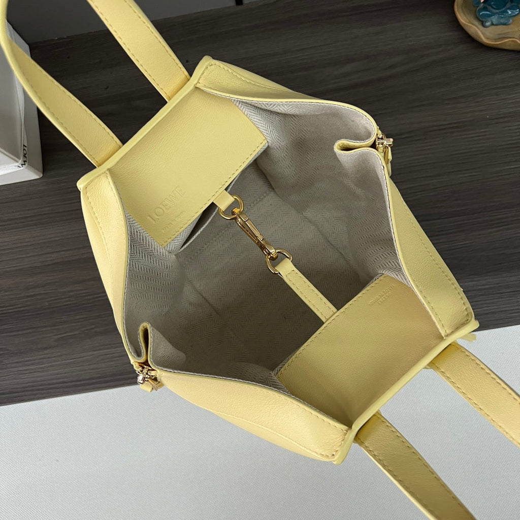 LOEWE LOE MINI 20 HAMMOCK BAG IN LIGHT YELLOW CALFSKIN