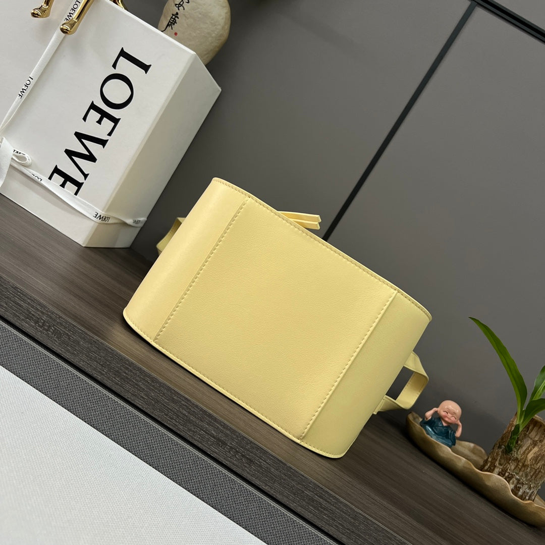 LOEWE LOE MINI 20 HAMMOCK BAG IN LIGHT YELLOW CALFSKIN