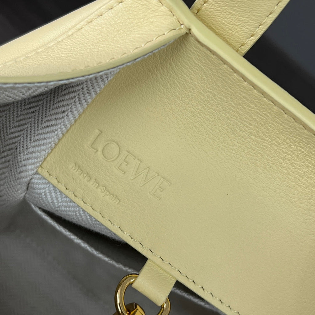LOEWE LOE MINI 20 HAMMOCK BAG IN LIGHT YELLOW CALFSKIN
