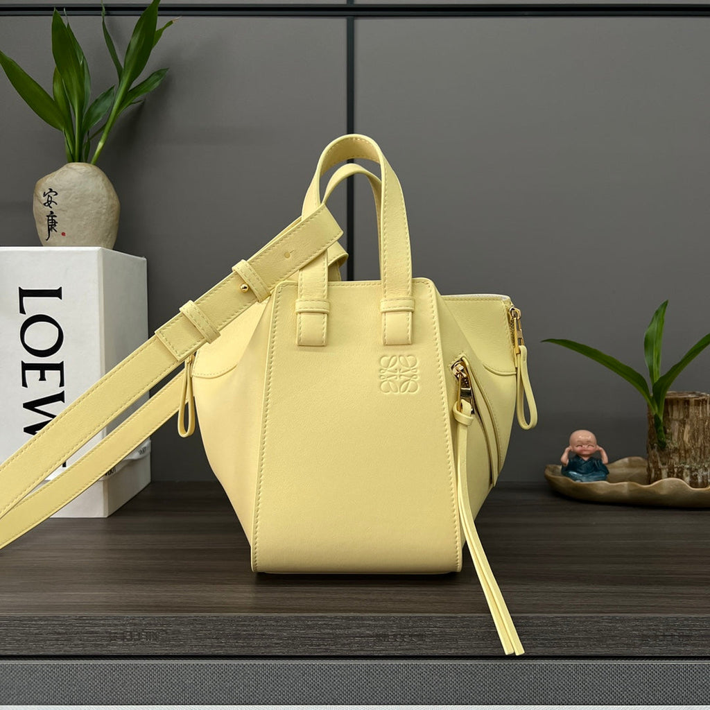 LOEWE LOE MINI 20 HAMMOCK BAG IN LIGHT YELLOW CALFSKIN