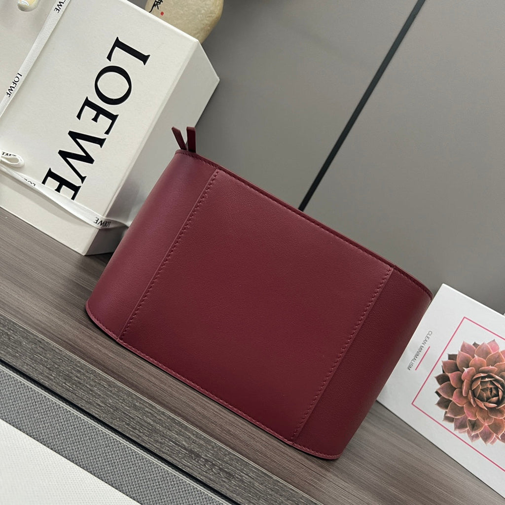 LOEWE LOE 20 HAMMOCK COMPACT BAG IN BURGUNDY RED CALFSKIN
