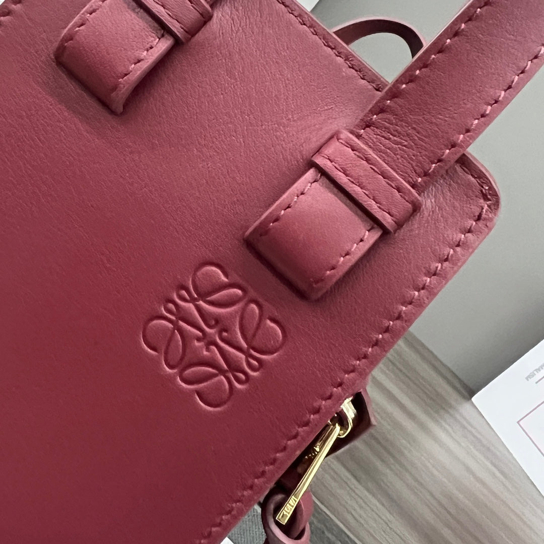 LOEWE LOE 20 HAMMOCK COMPACT BAG IN BURGUNDY RED CALFSKIN