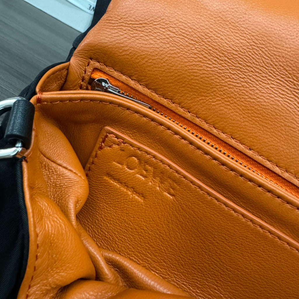 LOEWE LOE MINI PUFFER GOYA 23 BAG IN BLACK NAPPA LAMBSKIN
