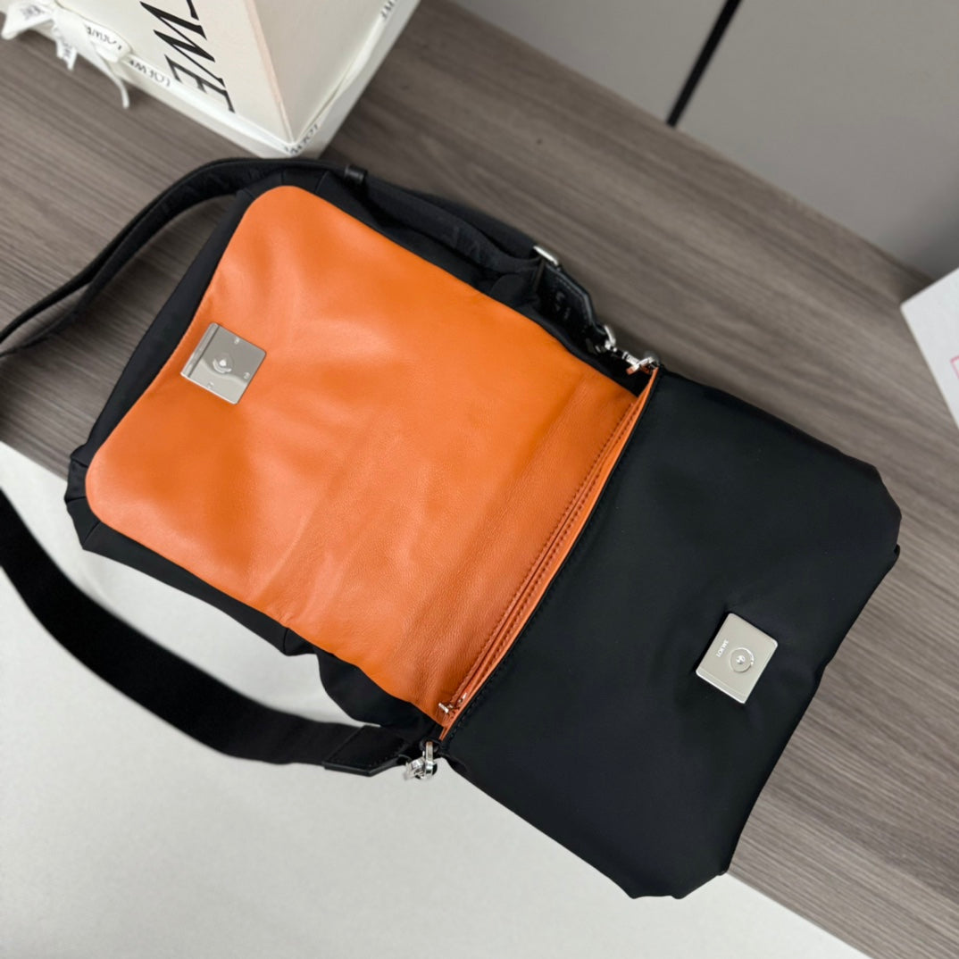 LOEWE LOE MINI PUFFER GOYA 23 BAG IN BLACK NAPPA LAMBSKIN