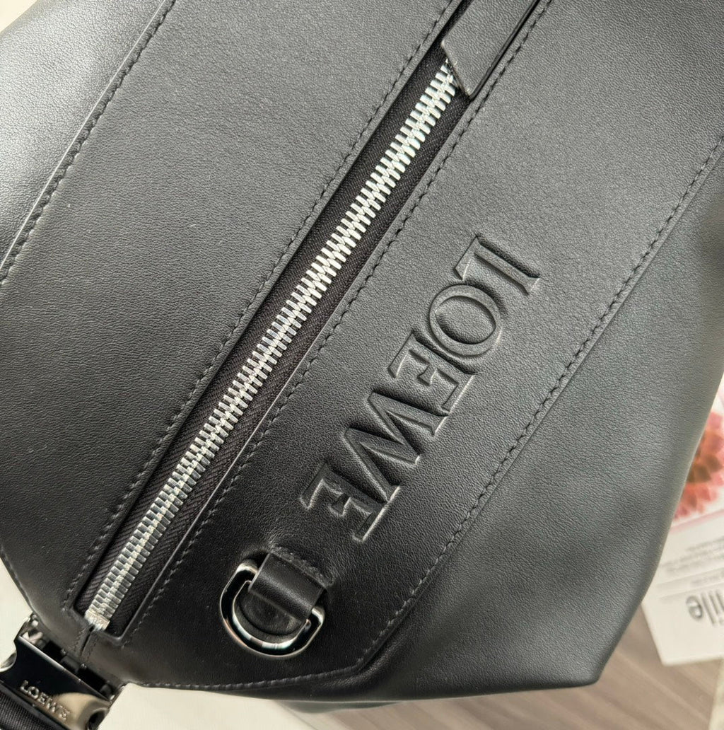 LOEWE LOE 41 SMALL CONVERTIBLE BACKPACK IN BLACK CLASSIC CALFSKIN