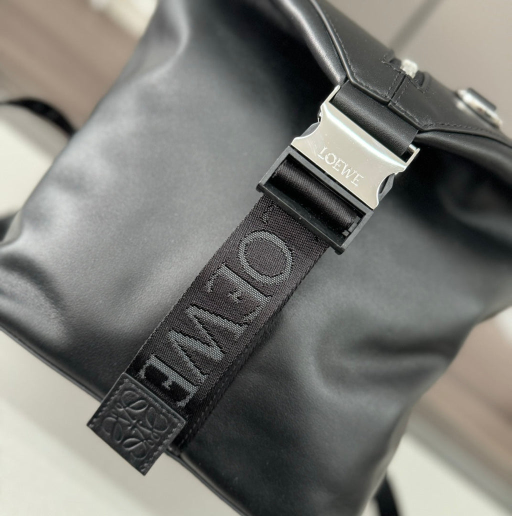 LOEWE LOE 41 SMALL CONVERTIBLE BACKPACK IN BLACK CLASSIC CALFSKIN