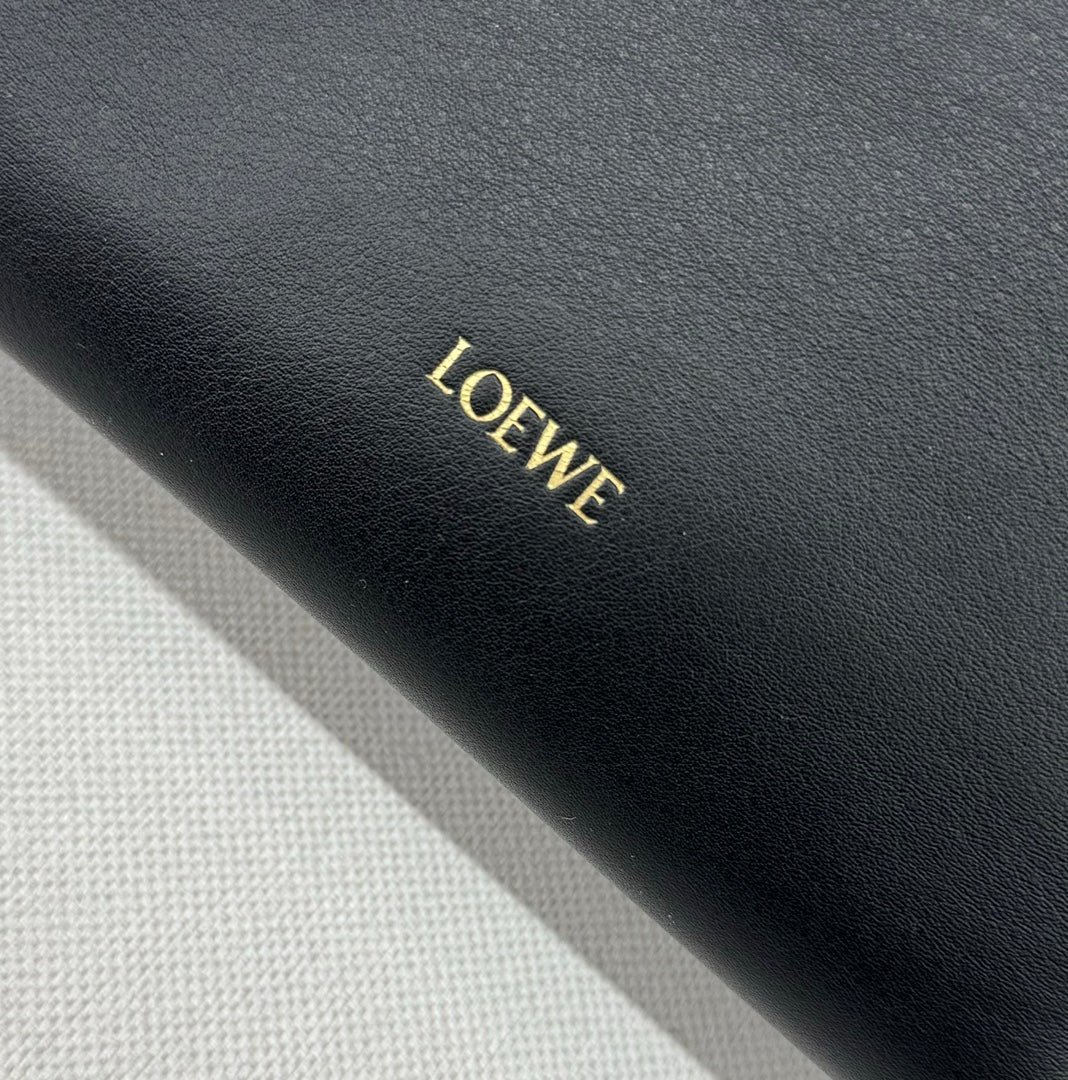 LOEWE LOE 23 MINI FLAMENCO PURSE BAG IN BLACK NAPPA LAMBSKIN