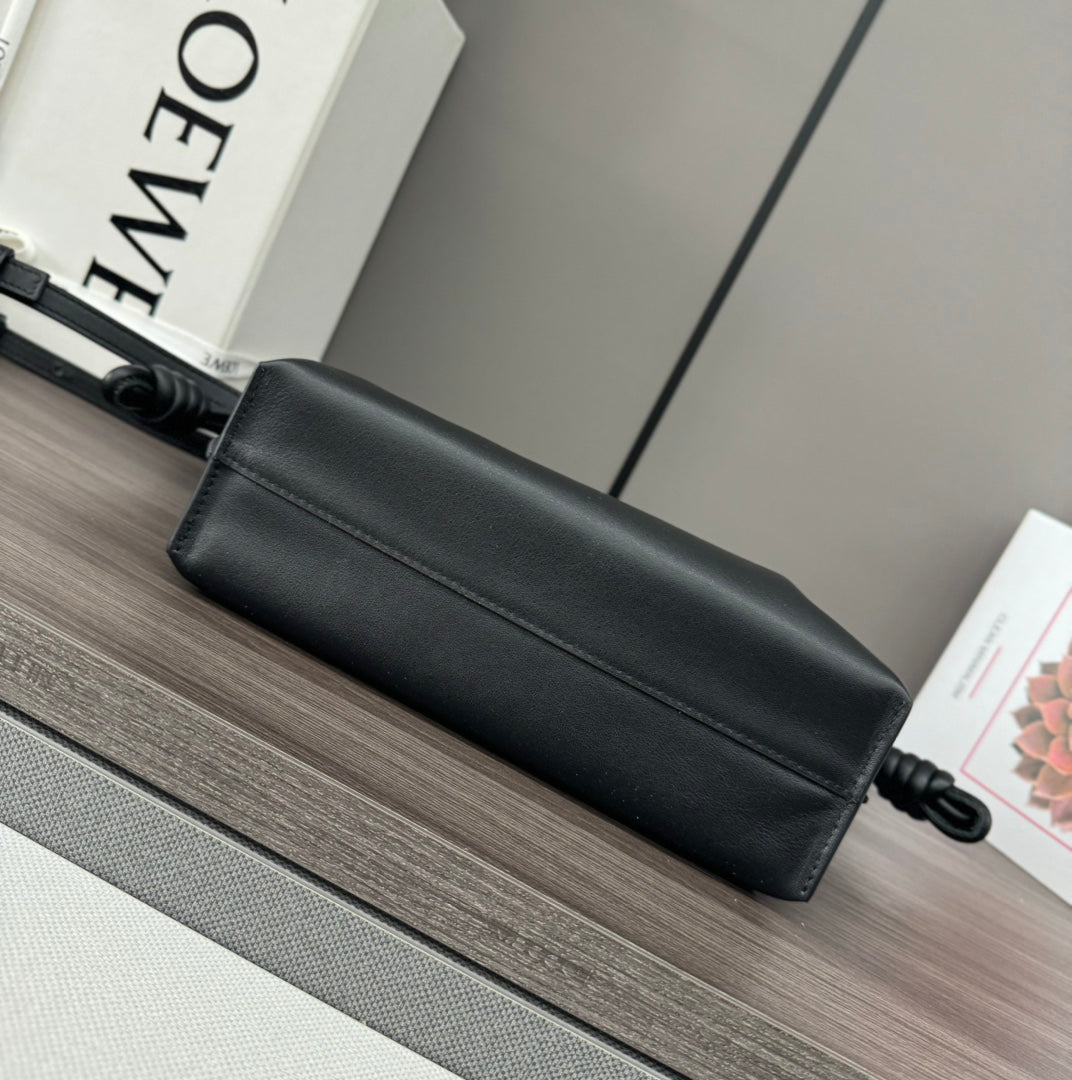 LOEWE LOE 23 MINI FLAMENCO PURSE BAG IN BLACK NAPPA LAMBSKIN