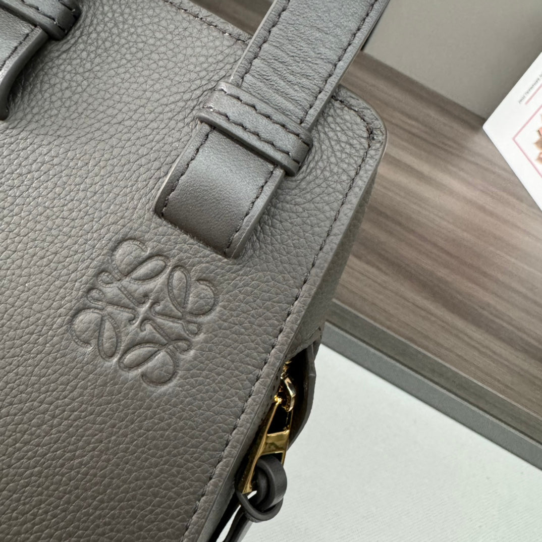 LOEWE LOE 20 HAMMOCK COMPACT BAG IN UMBER BROWN CALFSKIN