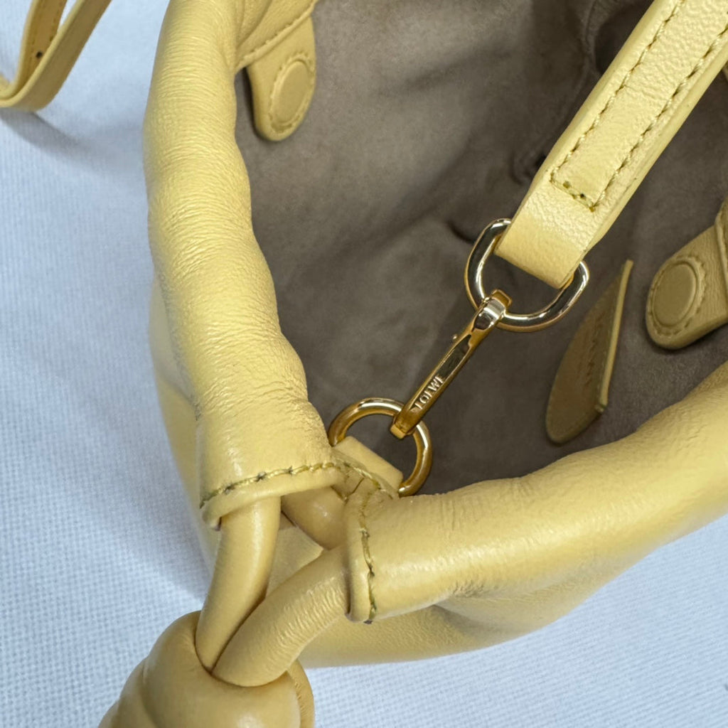 LOEWE LOE 23 FLAMENCO PURSE BUCKET IN YELLOW LAMBSKIN