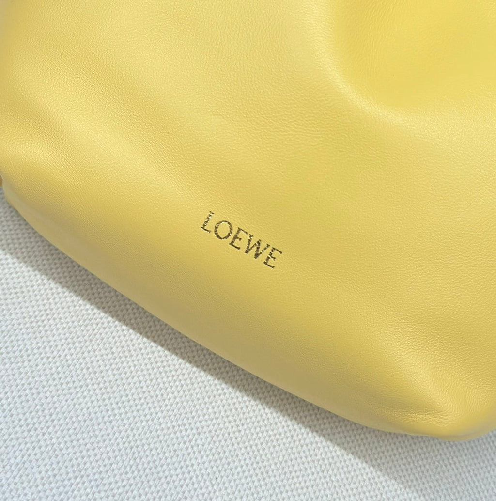 LOEWE LOE 23 FLAMENCO PURSE BUCKET IN YELLOW LAMBSKIN