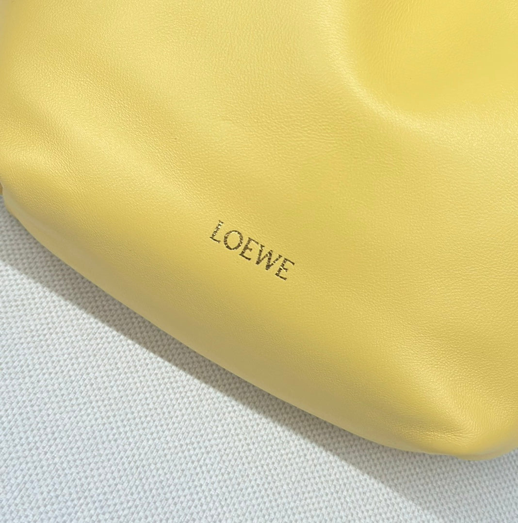 LOEWE LOE 23 FLAMENCO PURSE BUCKET IN YELLOW LAMBSKIN