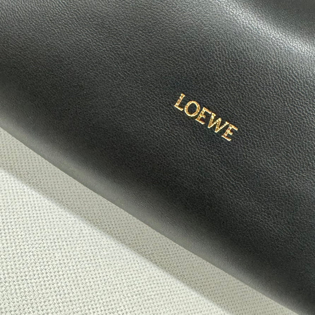 LOEWE LOE MEDIUM 30 FLAMENCO PURSE BUCKET IN BLACK LAMBSKIN