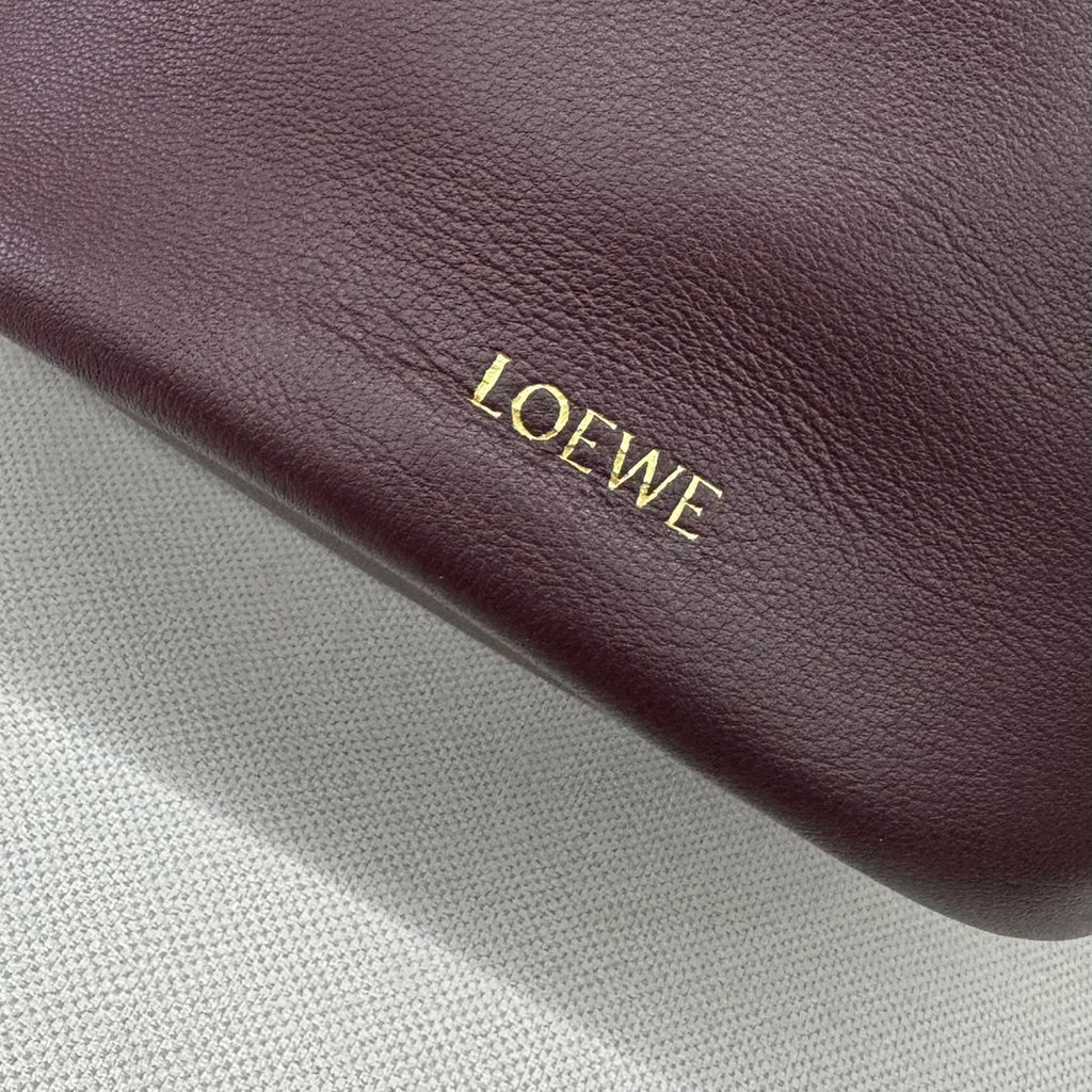 LOEWE LOE 32 FLAMENCO PURSE BUCKET IN CHESTNUT BROWN LAMBSKIN