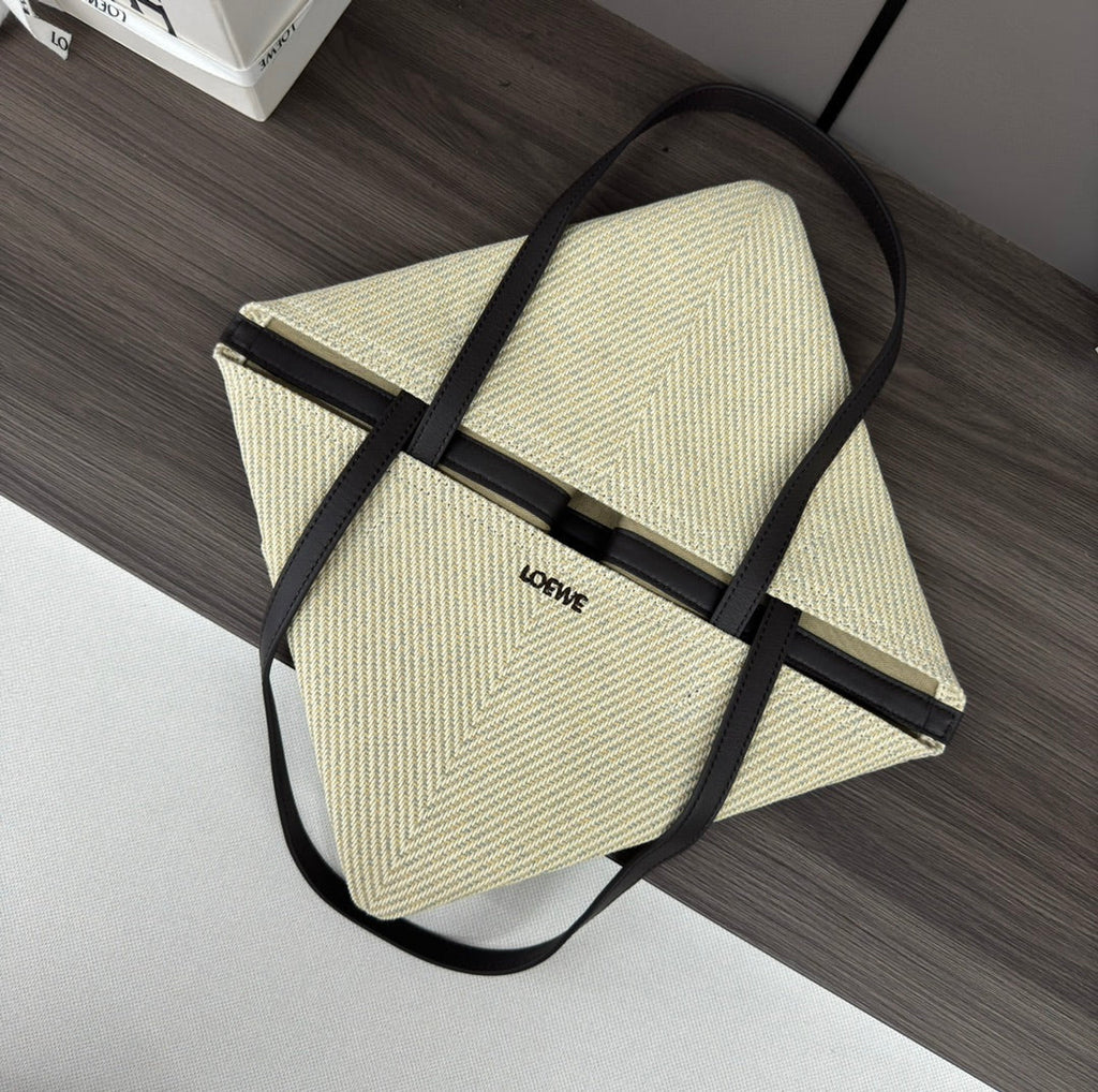 LOEWE LOE 31 FUZZLE FOLD IN WHITE CANVAS
