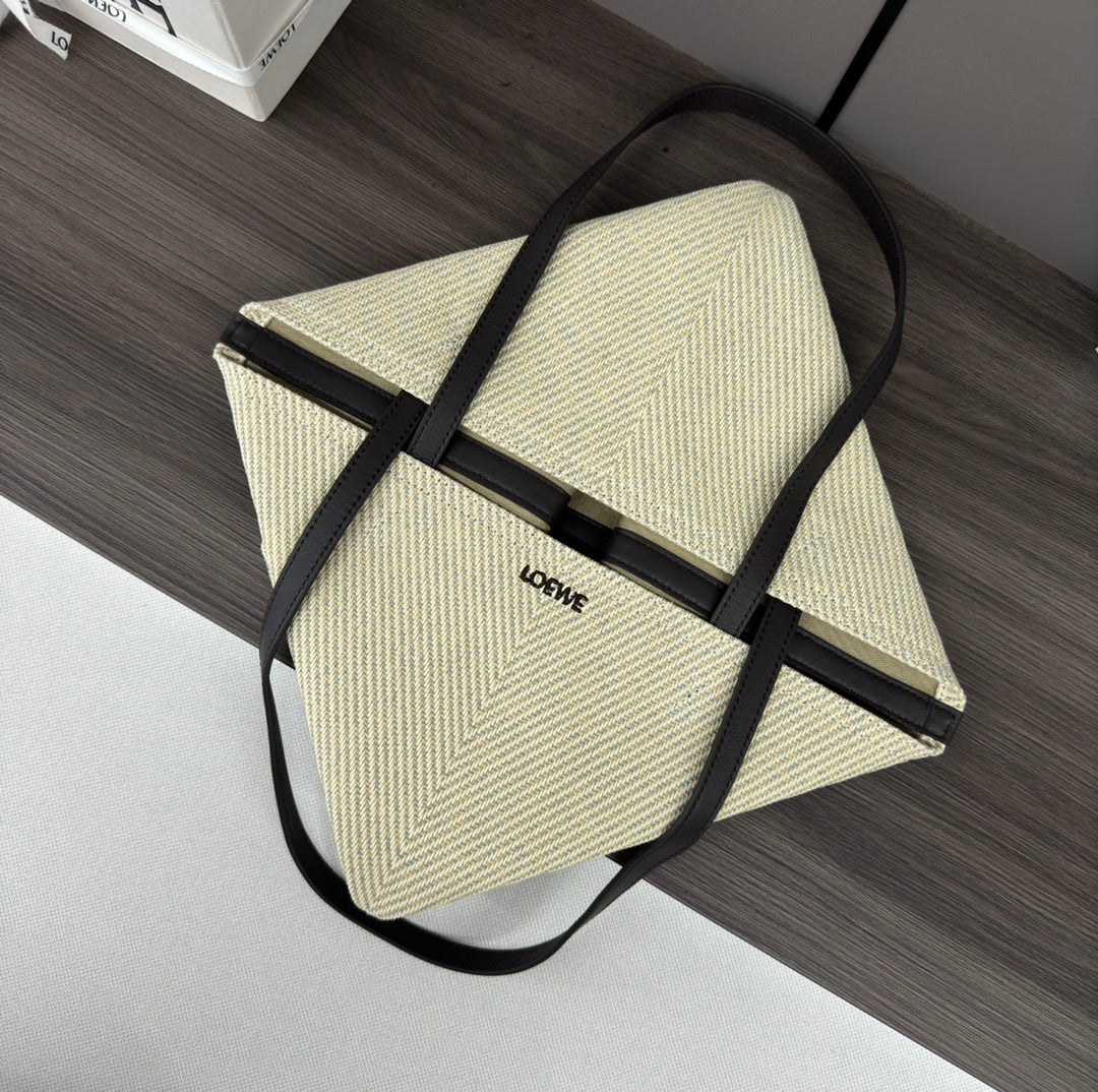 LOEWE LOE 31 FUZZLE FOLD IN WHITE CANVAS