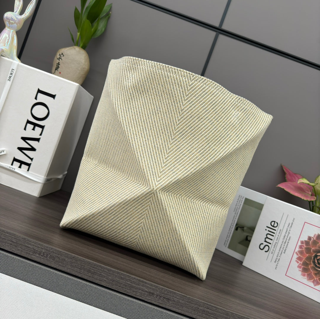 LOEWE LOE 31 FUZZLE FOLD IN WHITE CANVAS