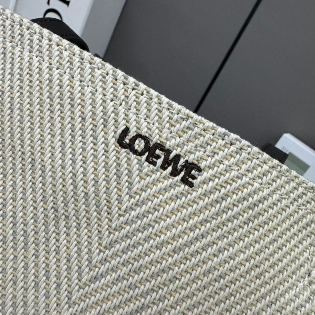 LOEWE LOE 31 FUZZLE FOLD IN WHITE CANVAS