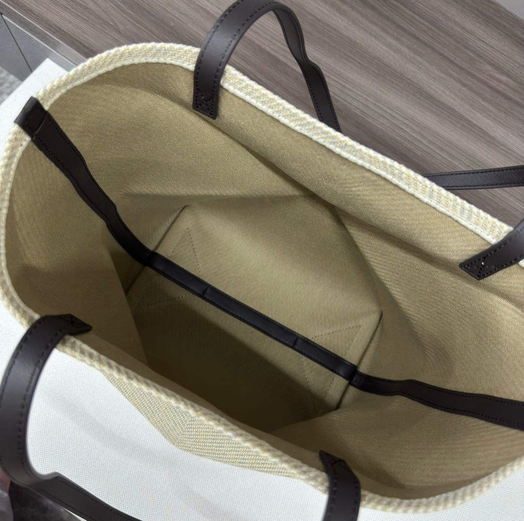 LOEWE LOE 31 FUZZLE FOLD IN WHITE CANVAS