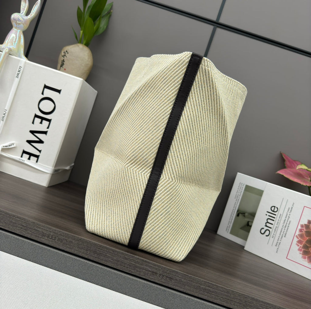 LOEWE LOE 31 FUZZLE FOLD IN WHITE CANVAS