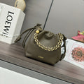 LOEWE LOE 23 FLAMENCO PURSE BUCKET IN ARMY GREEN LAMBSKIN