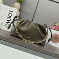 LOEWE LOE MEDIUM 30 FLAMENCO PURSE BUCKET IN ARMY GREEN LAMBSKIN