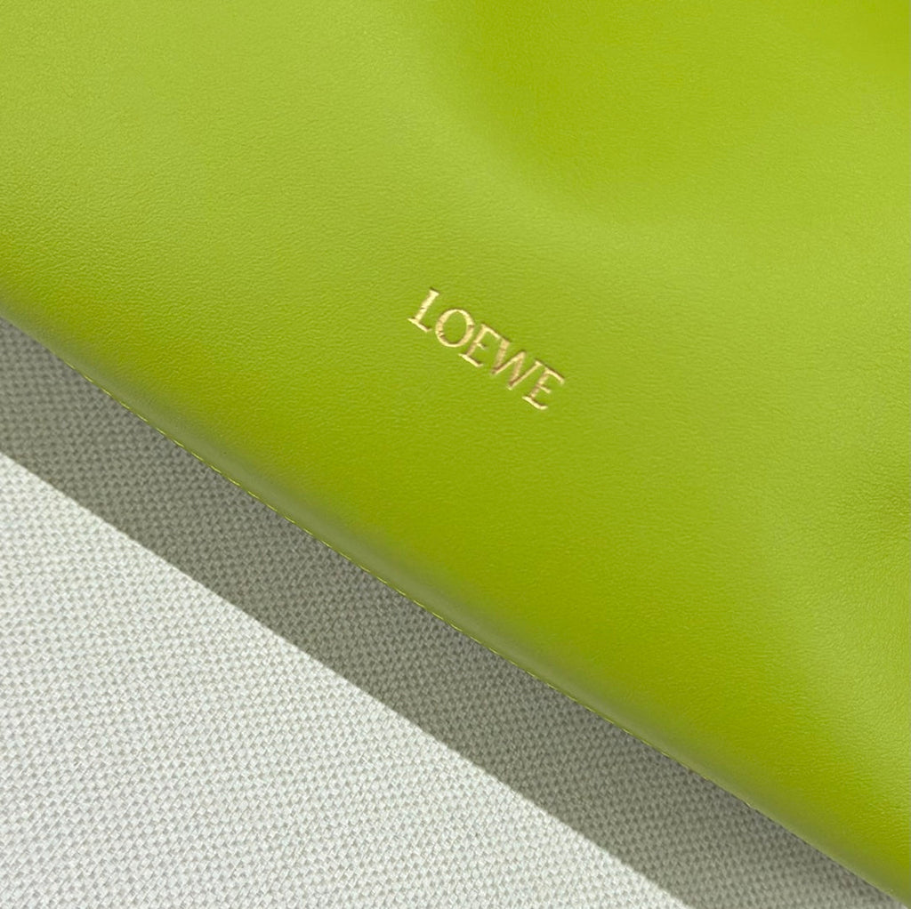 LOEWE LOE 23 MINI FLAMENCO PURSE BAG IN GREEN CHARTREUSE NAPPA LAMBSKIN