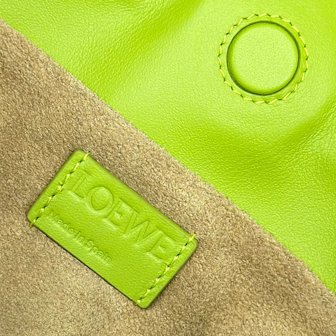 LOEWE LOE 23 MINI FLAMENCO PURSE BAG IN GREEN CHARTREUSE NAPPA LAMBSKIN
