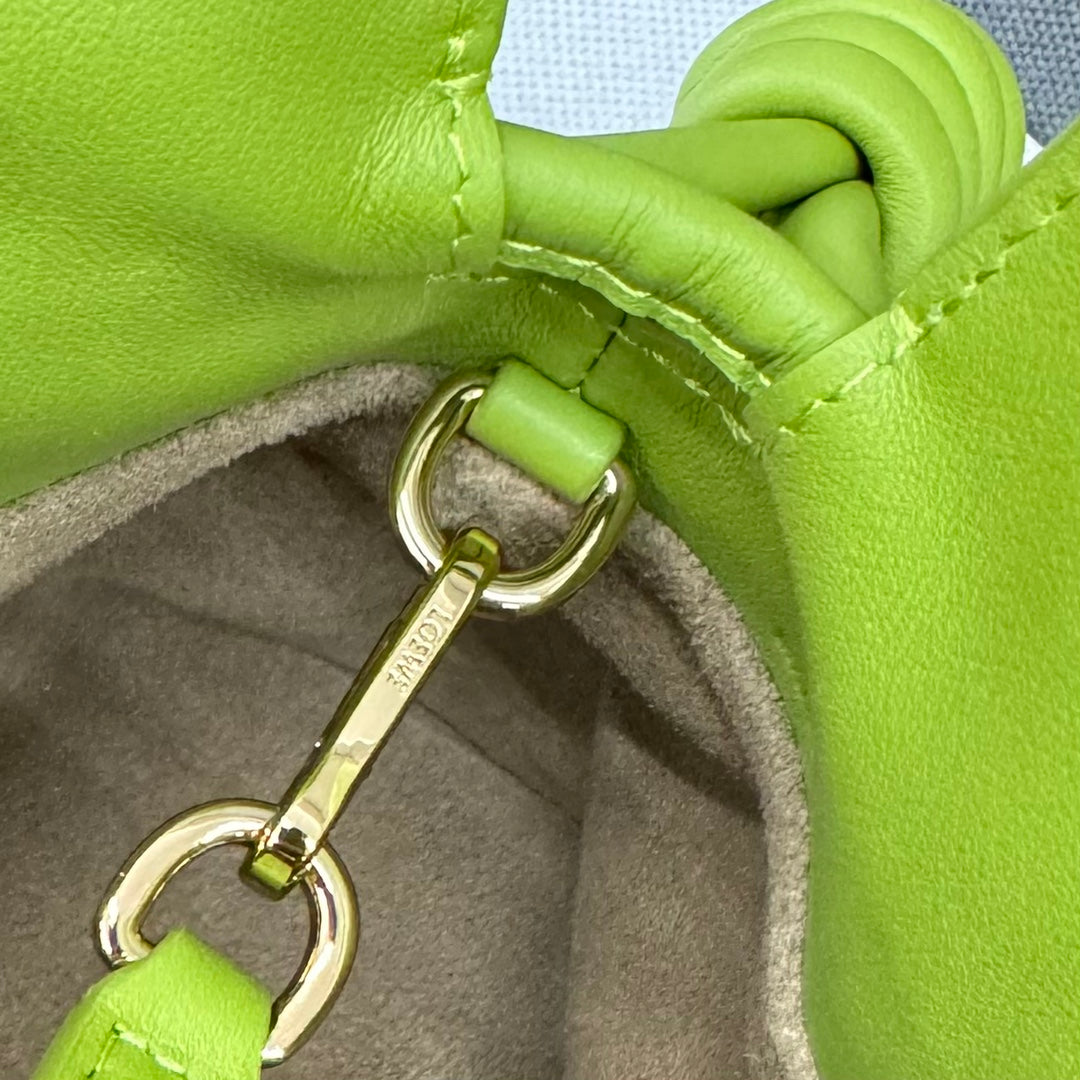 LOEWE LOE 23 MINI FLAMENCO PURSE BAG IN GREEN CHARTREUSE NAPPA LAMBSKIN