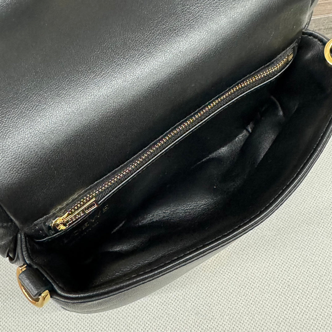 LOEWE LOE 20 PUFFER GOYA BAG IN BLACK NAPPA LAMBSKIN