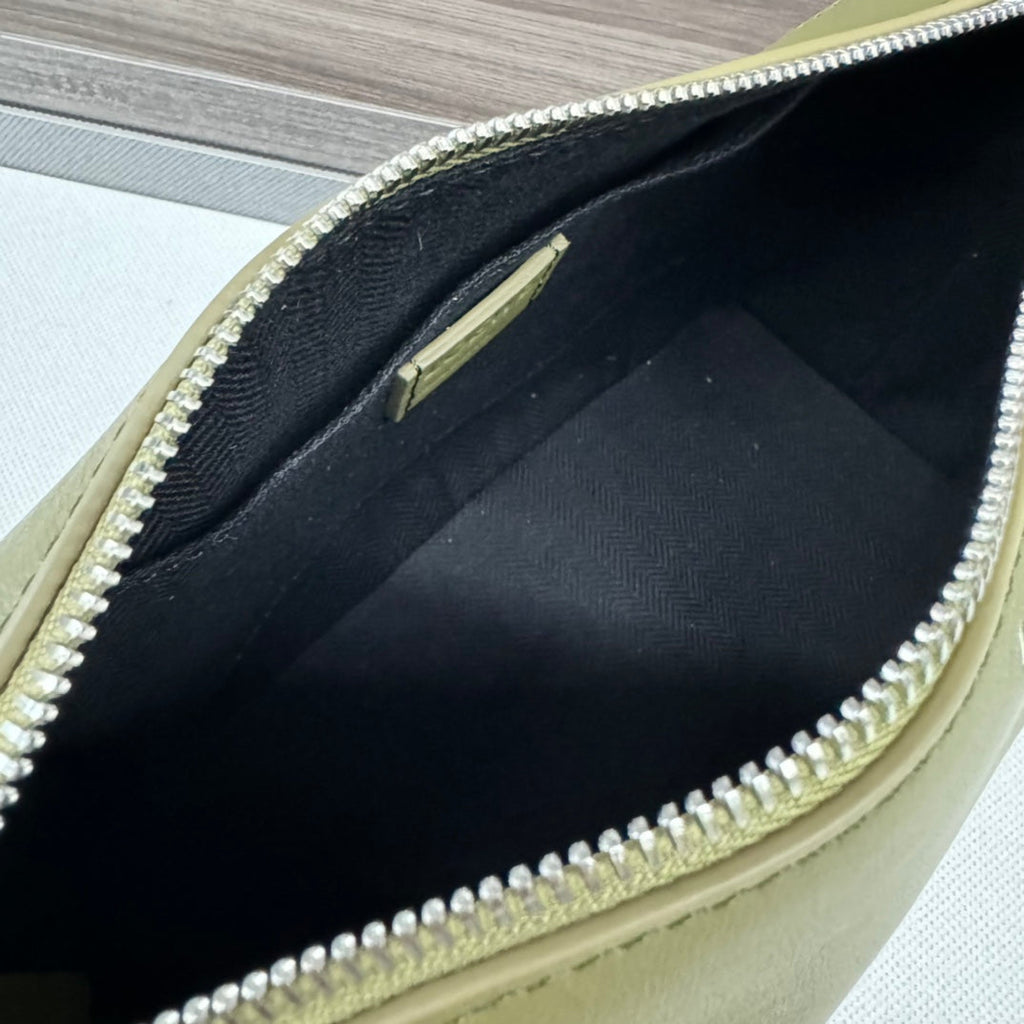 LOEWE PUZZLE FOLD WASH 22 BAG IN ARMY GREEN SHINY CALFSKIN