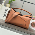 LOEWE LOE PUZZLE 33 BAG IN BRONZE BROWN CALFSKIN