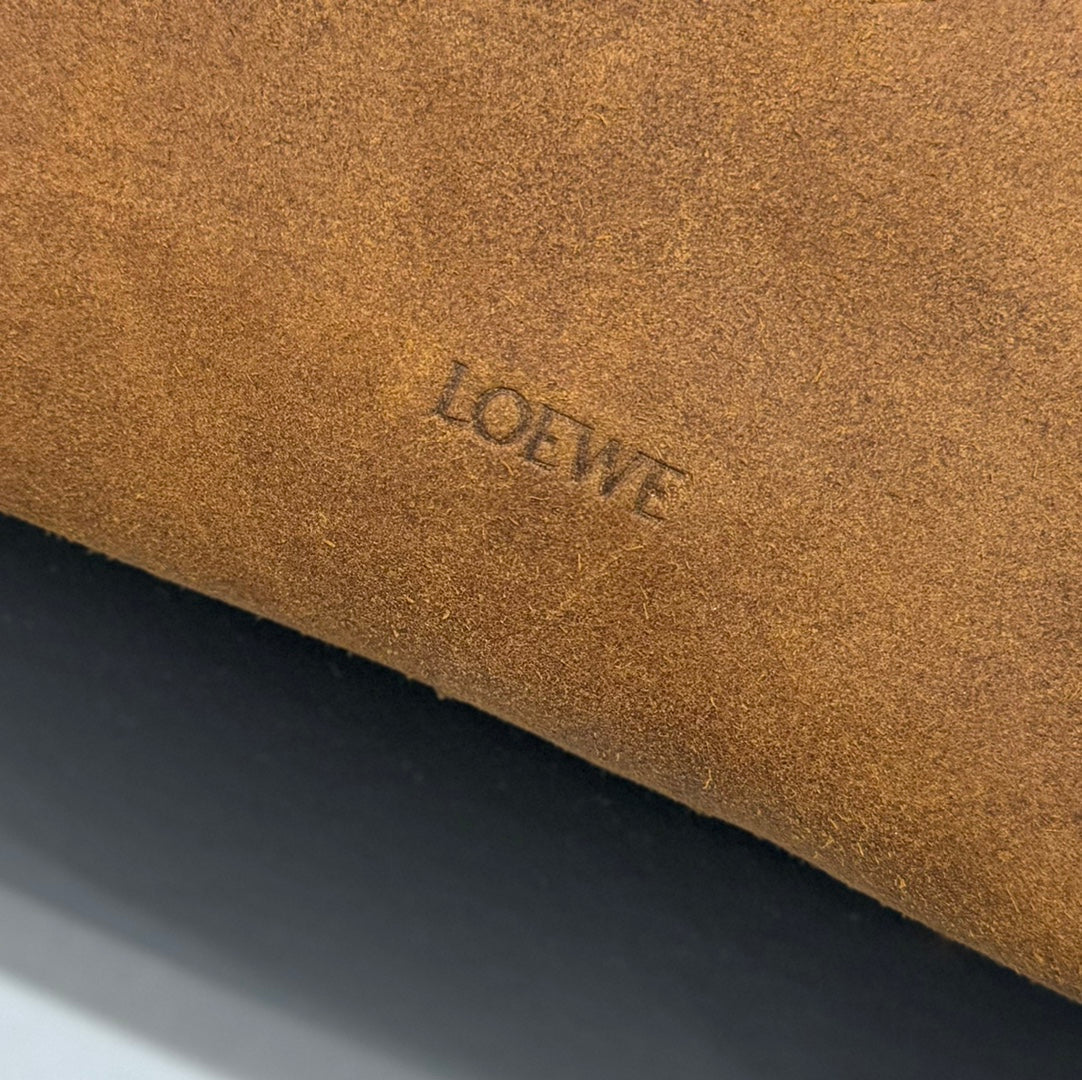 LOEWE FLAMENCO 40 BACKPACK IN CINNAMON BROWN SUEDE