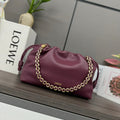 LOEWE LOE MEDIUM 30 FLAMENCO PURSE BUCKET IN PLUM PURPLE LAMBSKIN
