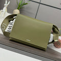LOEWE FLAMENCO SATCHEL 34 IN ARMY GREEN SHINY SUPPLE CALFSKIN