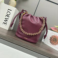 LOEWE LOE 32 FLAMENCO PURSE BUCKET IN PLUM PURPLE LAMBSKIN