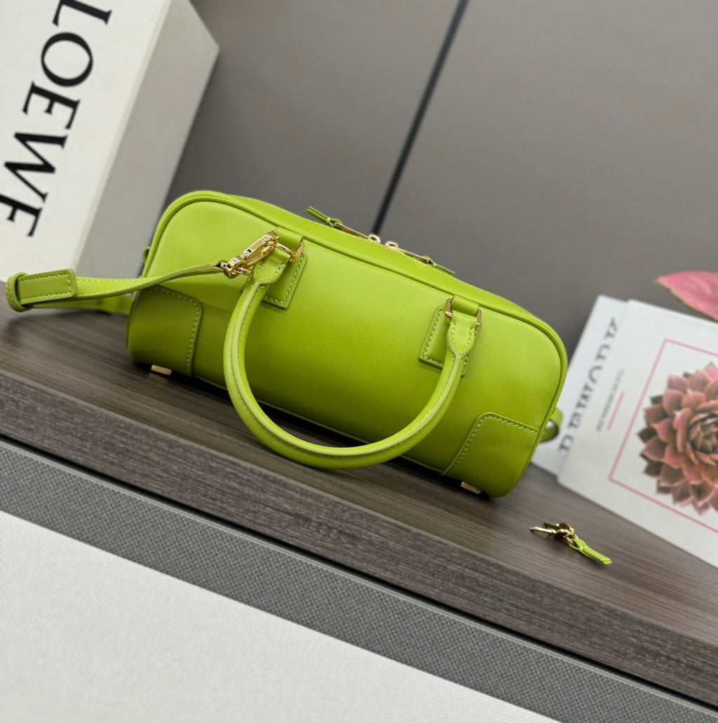 LOEWE AMAZONA 23 CROPPED BAG IN PEAR GREEN SOFT GRAINED CALFSKIN
