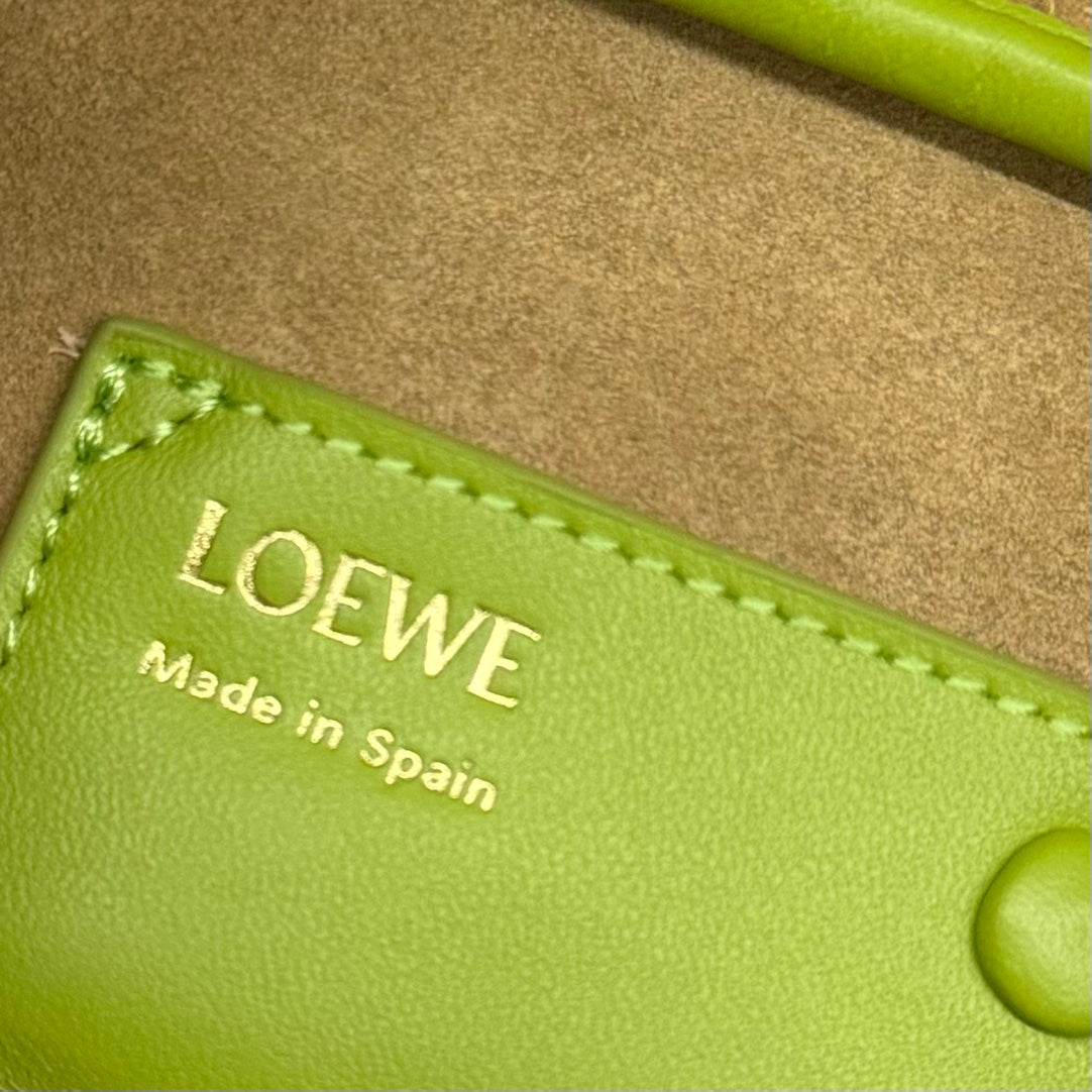 LOEWE AMAZONA 23 CROPPED BAG IN PEAR GREEN SOFT GRAINED CALFSKIN