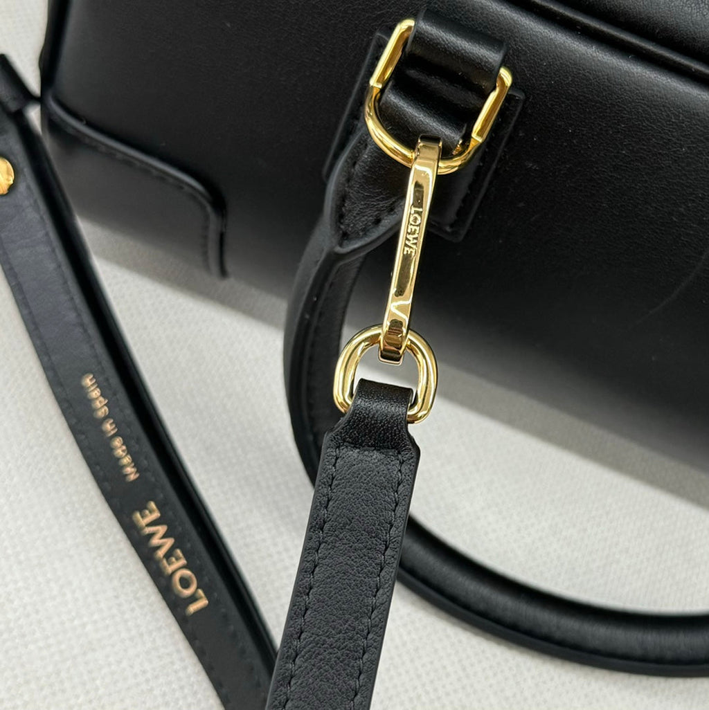 LOEWE AMAZONA 23 CROPPED BAG IN BLACK SOFT GRAINED CALFSKIN