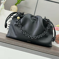 LOEWE LOE LARGE 41 FLAMENCO PURSE BUCKET IN BLACK LAMBSKIN
