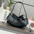 LOEWE LOE INTERLACED HOBO 38 BAG IN BLACK CALFSKIN