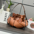 LOEWE LOE INTERLACED HOBO 38 BAG IN BRONZE BROWN CALFSKIN