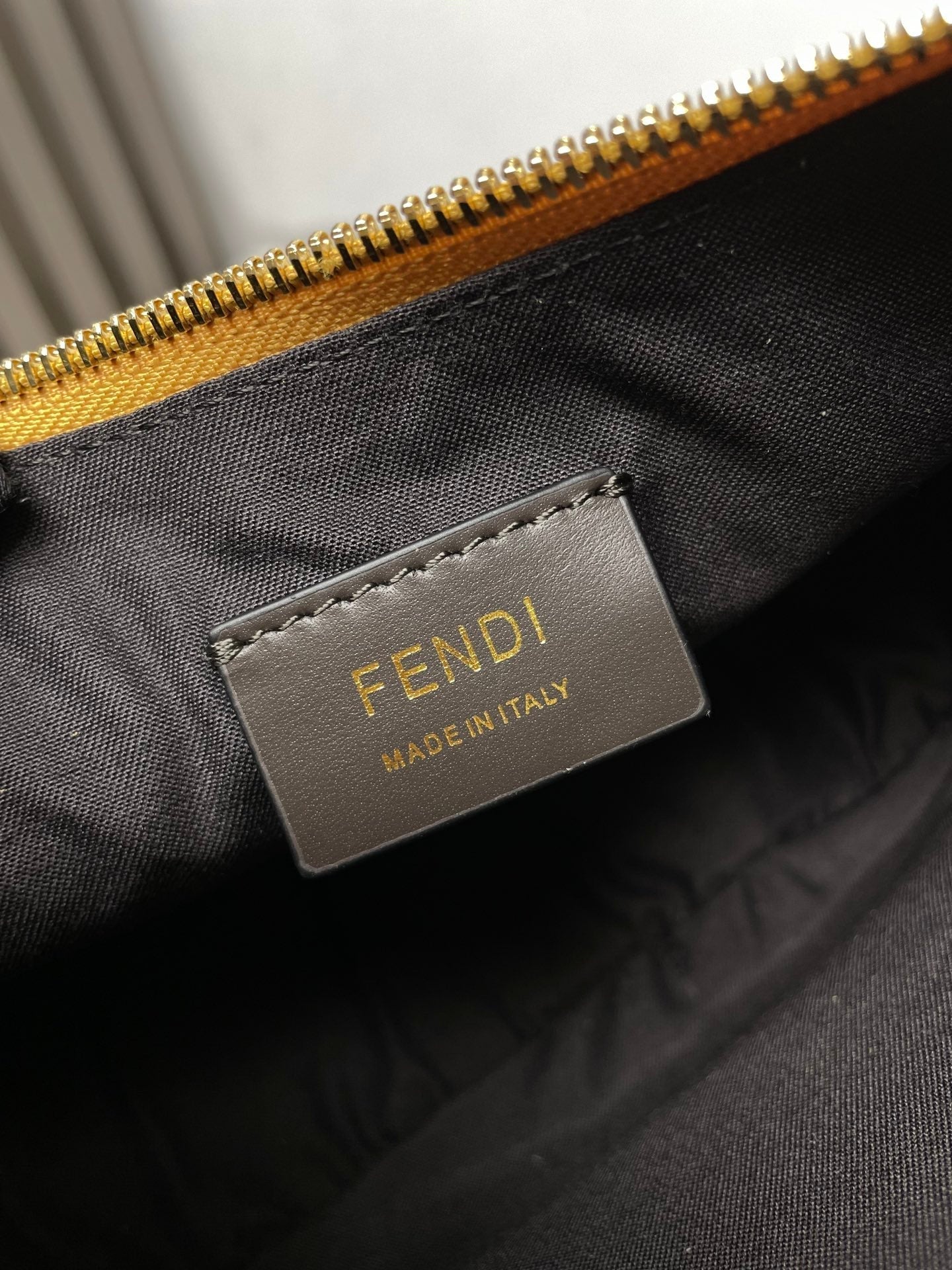 FENDI FENDIGRAPHY MEDIUM 29 IN GOLD METALLIC SMOOTH LAMBSKIN GOLD HARDWARE