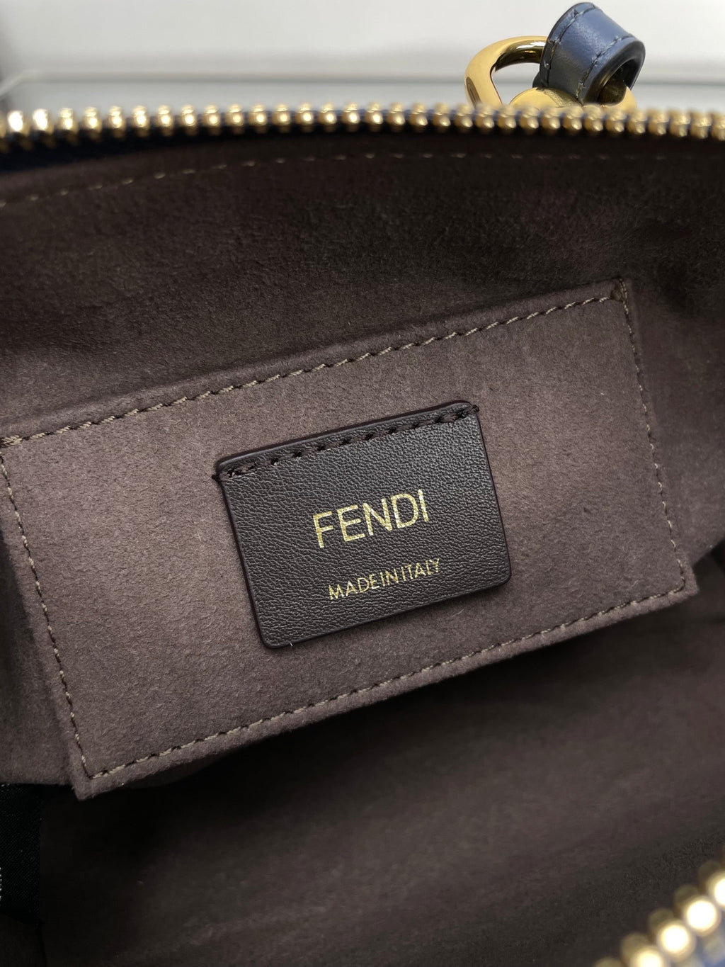 FENDI BY THE WAY MINI 18 IN AEGEAN BLUE LAMBSKIN GOLD HARDWARE