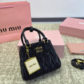 MIU MIU HOBO 20 BAG IN BLACK LAMBSKIN
