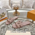LOUIS VUITTON ISOLA FLAT SLIDE IN DUSTY PINK CALFSKIN