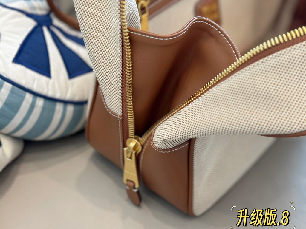 MIU MIU TOP - HANDLE 35 BAG IN  BEIGE CANVAS
